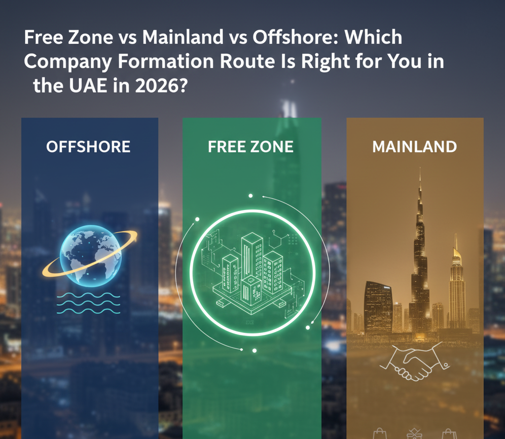 Free Zone vs Mainland vs Offshore – Which Company Formation Route Is Right for You in the UAE in 2026?