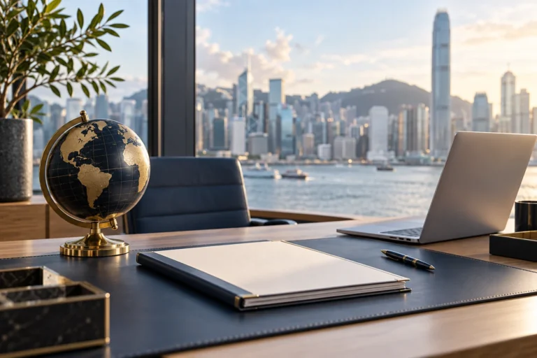 Illustrative international company-structuring workspace